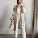 Satin cardigan Beige