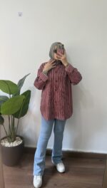 Striped poplin shirt